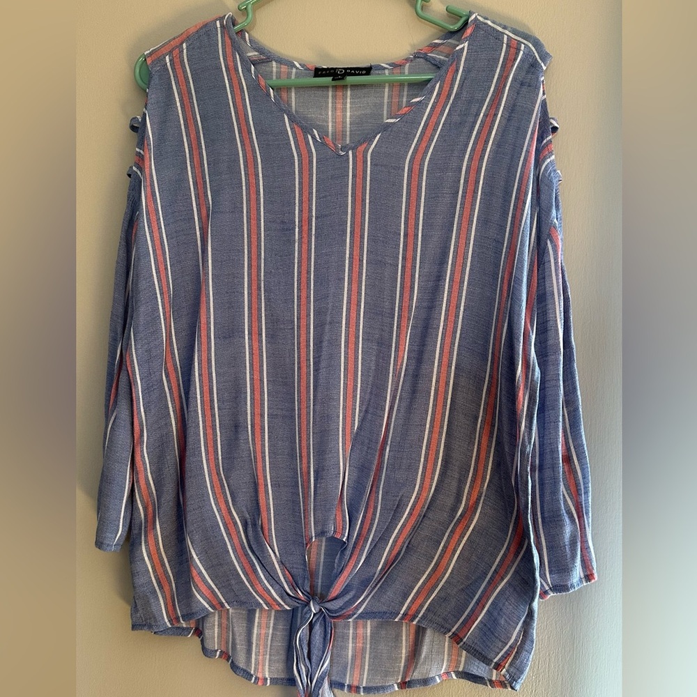 Striped Blue and Red Women's Top